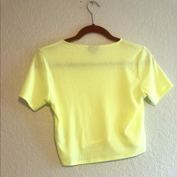 Yellow Ribbed Crop Top - Picture 2 of 4